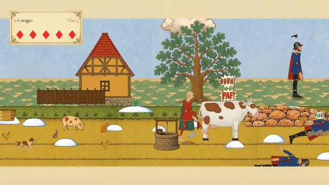 Un coup de pied bien placé, et la vache fait le ménage.